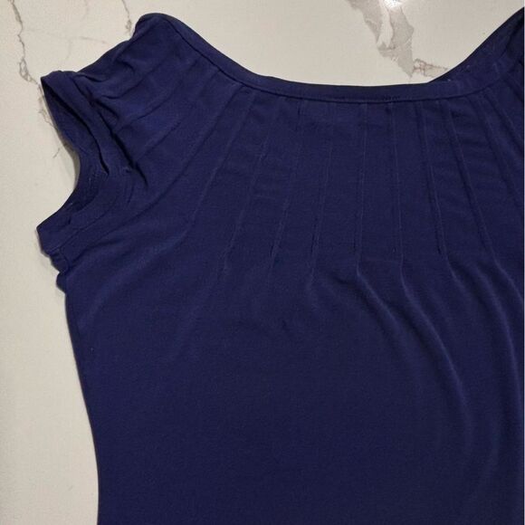 The Limited | Navy Blue Women’s Stretch Polyester Pleated Sleeveless Blouse XS - Picture 8 of 13